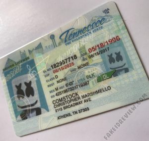 Tennessee fake id card