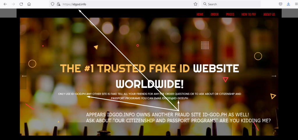 Idgod.info fake id fraud infographic.