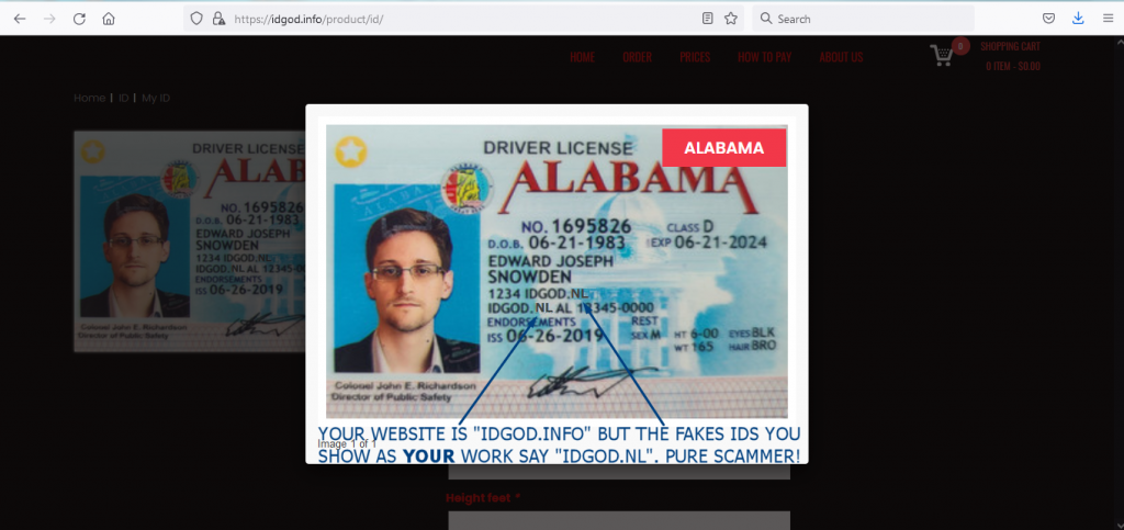 Idgod.info stolen fake ids inforaphic.