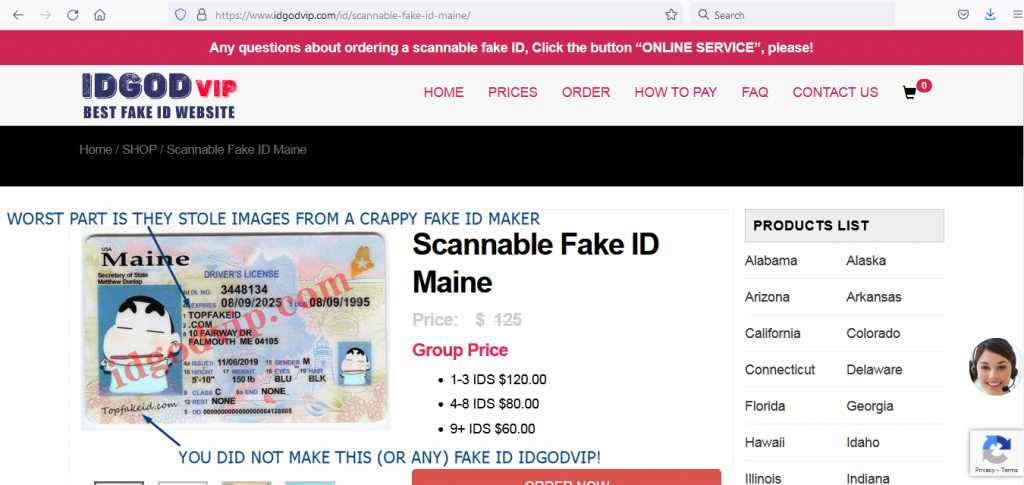 Idgodvip.com fake id fraud infographic.